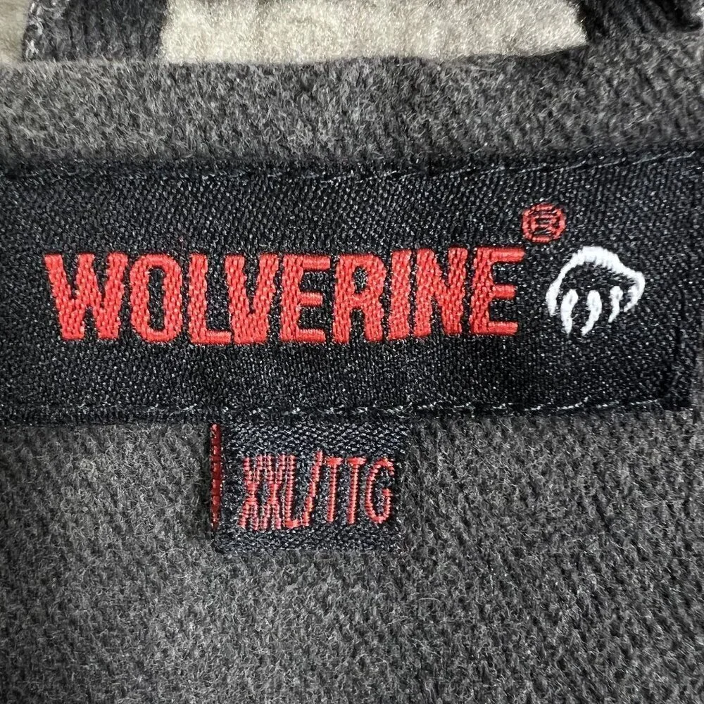 Wolverine Mens XXL Duck Hooded Full-Zip Chore Jacket Sherpa Lined Gray Outerwear